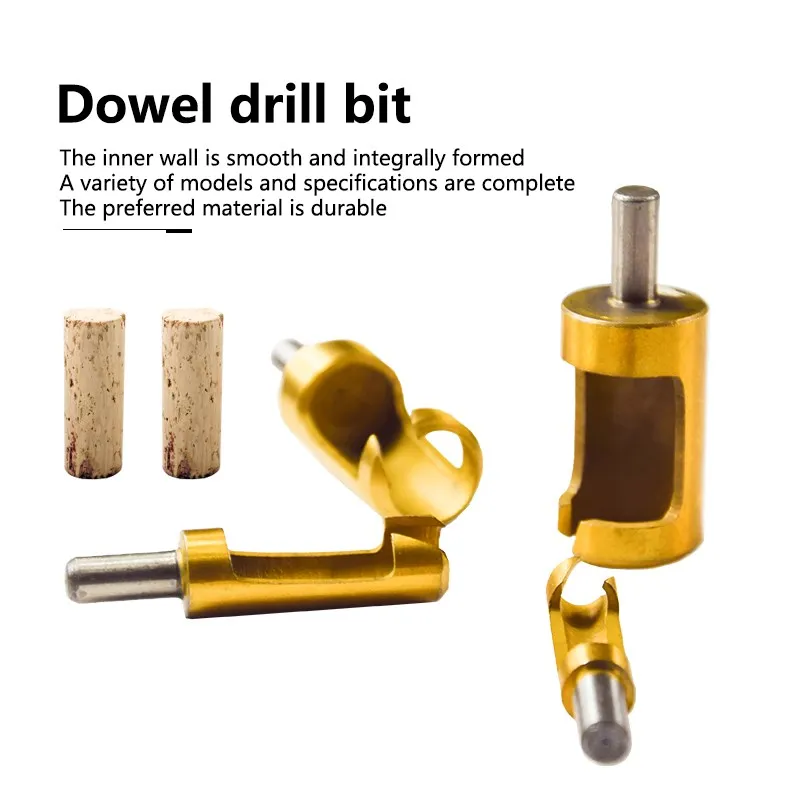 4шт 6/8/13/16мм Титановое покрытие пробкового сверла из высокоуглеродистой стали Cutter Spike Hole Saw Wood Tool Bits on