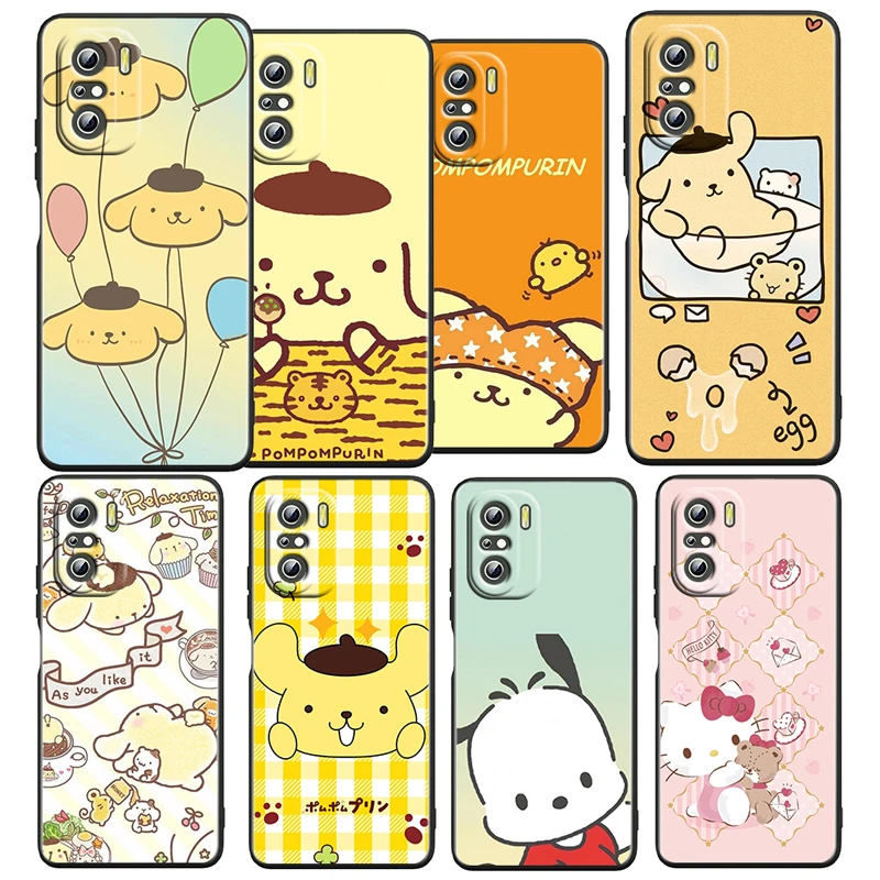 

Cartoon Dog Pompompurin Case For Xiaomi Redmi K50 K40 Gaming 11 Prime 10 10C 9AT 9C 9T 8 6A 4X 5G Black Phone Cover Capa Core