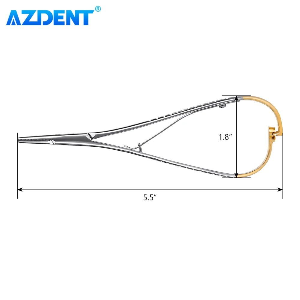 Стоматологический иглодержатель пинцет AZDENT щипцы из нержавеющей стали