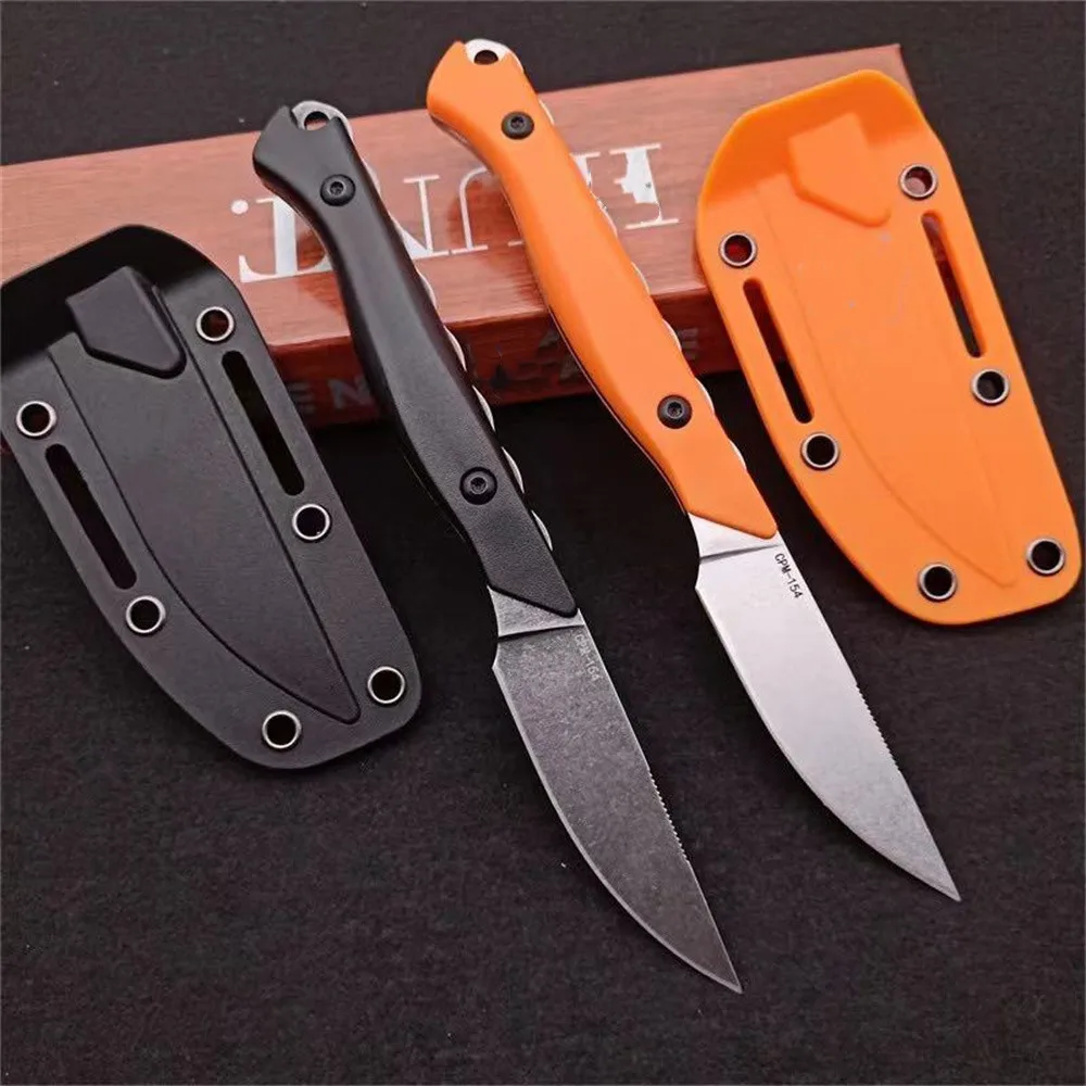 

NEW Pocket BM 15700 Flyway Hunt Fixed Knife CPM-154 Satin Straight Blade Knives Outdoor Survival EDC Tool With Boltaron Sheath