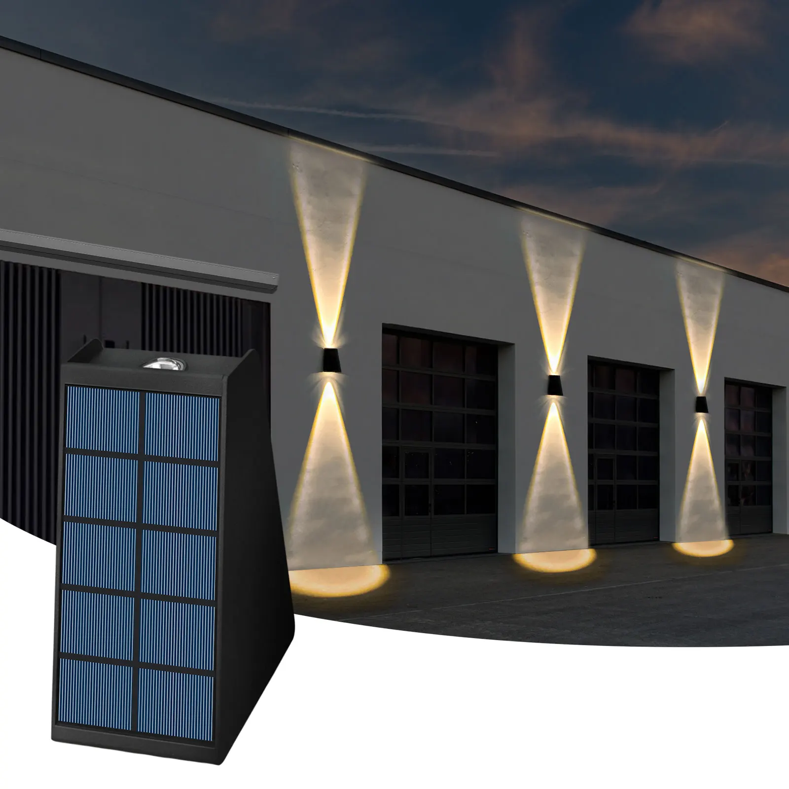 

Wall Lamp Washer Up Sconce Solar Lighting Down External Outdoor Solar Garden Wall Decoration Lamp Lamp Sunlight