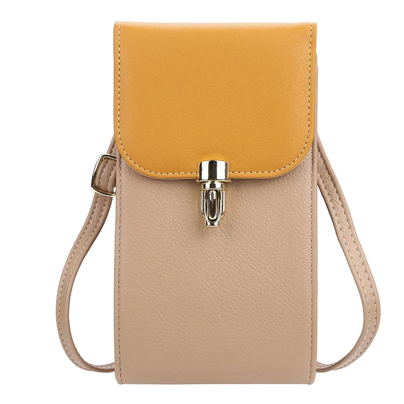 

baellerry Women Wallet Crossbody Bags Soft Leather Purse Cell Phone Pocket Long Square Bag for Ladies luxury designer handbag