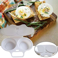 creative microwave egg poacher food grade cookware double cup egg boiler steamed egg set microwave ovens kitchen cooking tools