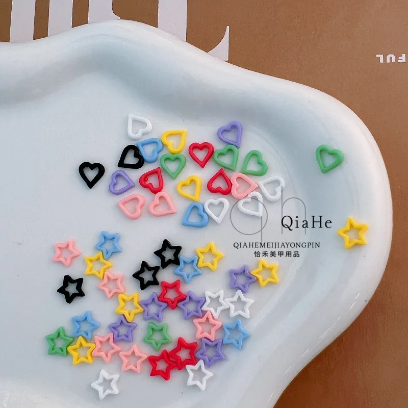 20 шт. полые цвета макарон пятиконечная звезда любовь мини-мультяшные подвески