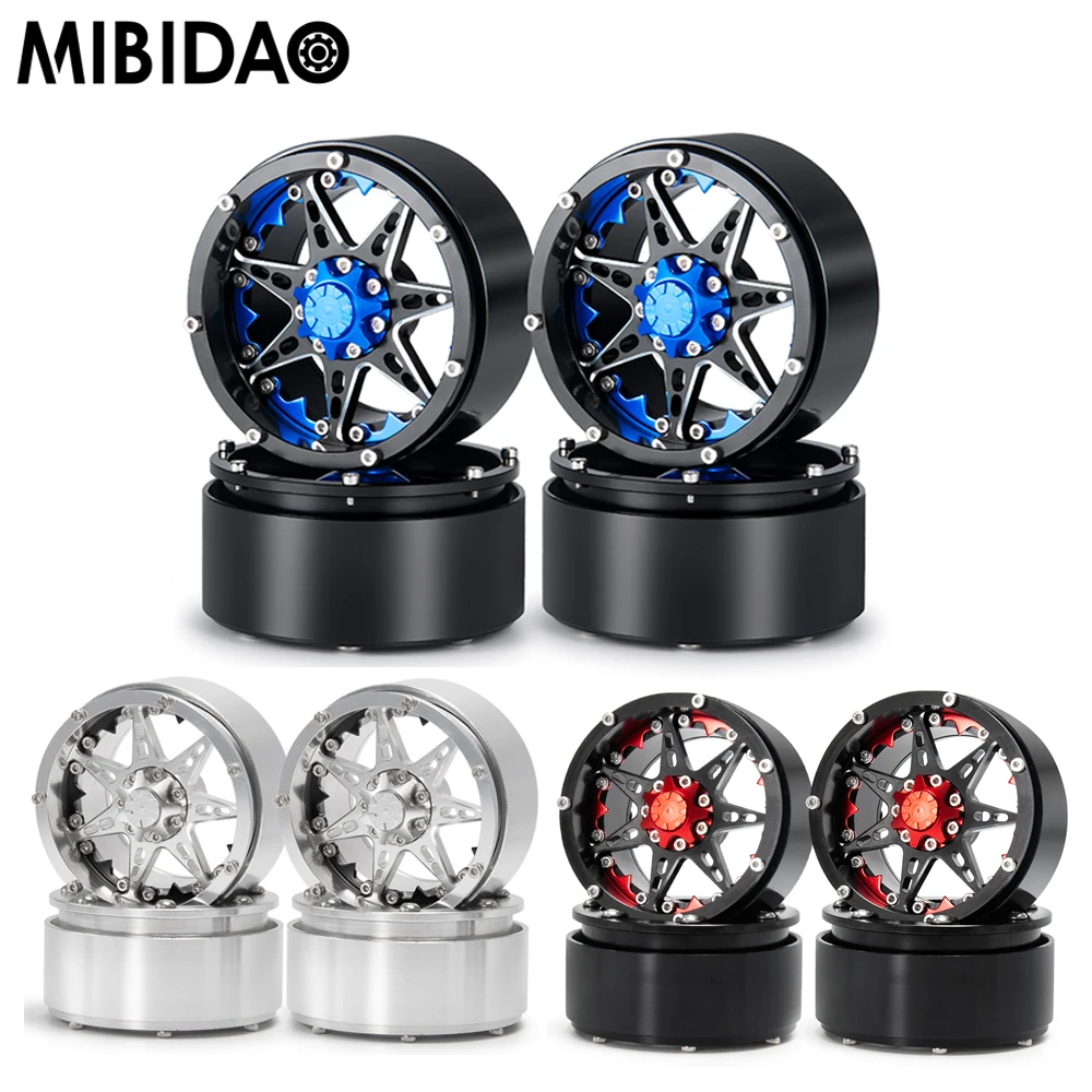 

Колесные диски Mibidao из металлического сплава для Axial SCX10 Wraith 2,2 90053 RBX10 TRX-4 D90 90048, 4 шт.