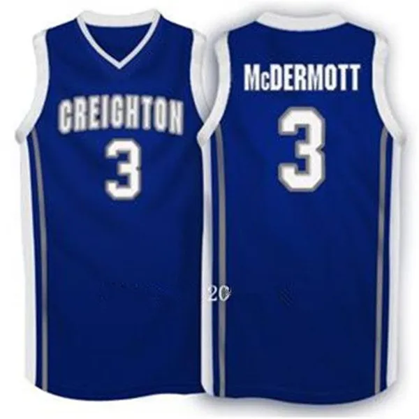 

#3 Doug McDermott Creighton Bluejays Retro throwback basketball jersey Stitched any Number and name