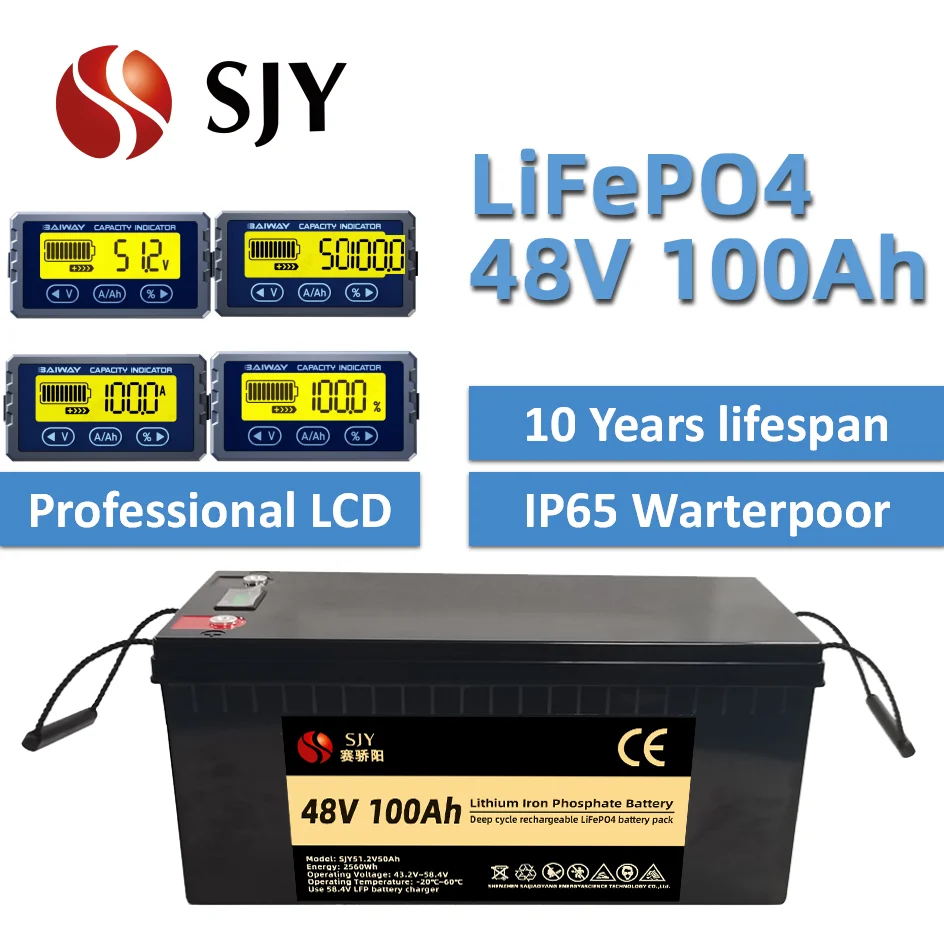 

Grade A 48V100AH LiFePO4 48V50AH Lithium Iron Phosphate Battery 48V 51.2V 50AH 100AH for RV Marine Solar Energy Storage Systems