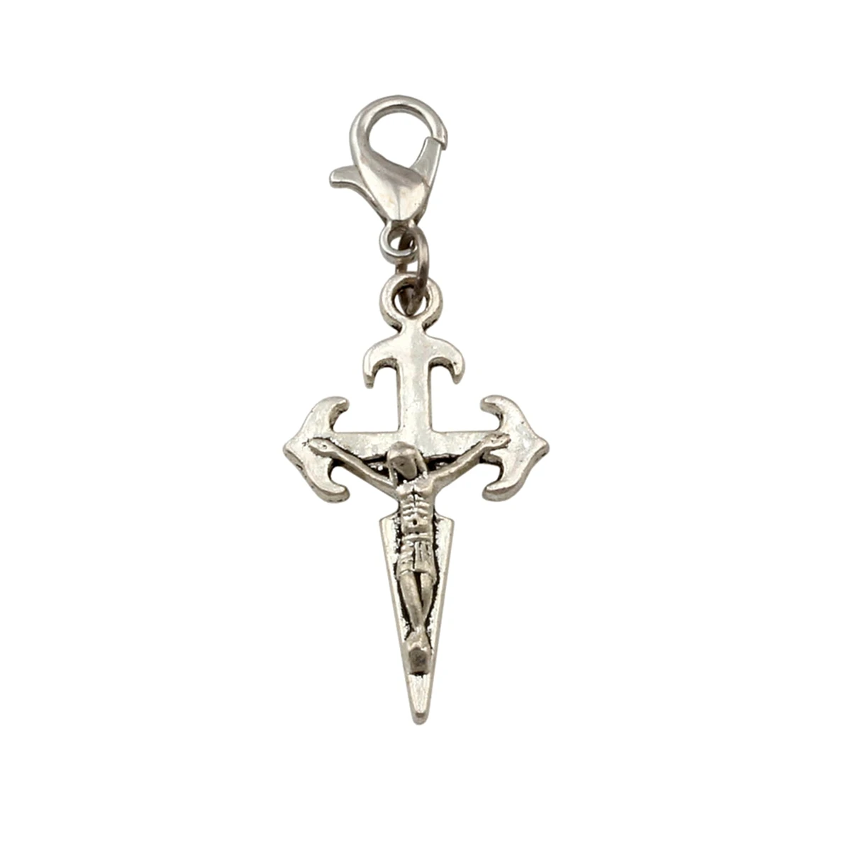 

100Pcs Alloy Jesus Christ Crucifix Cross Floating Lobster Clasps Charm Pendants For Jewelry Making Bracelet Necklace Findings