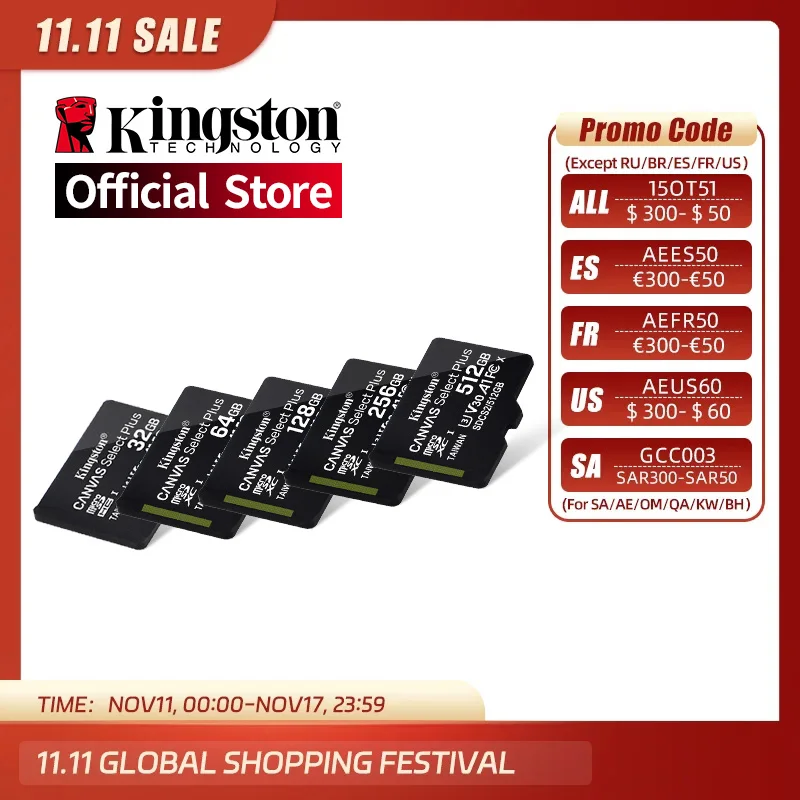 

Kingston Micro SD Card Memory Card Class10 carte sd memoria 128GB 32GB 64GB 256GB 16G SD/TF Flash Card 8G 512G microSD for Phone