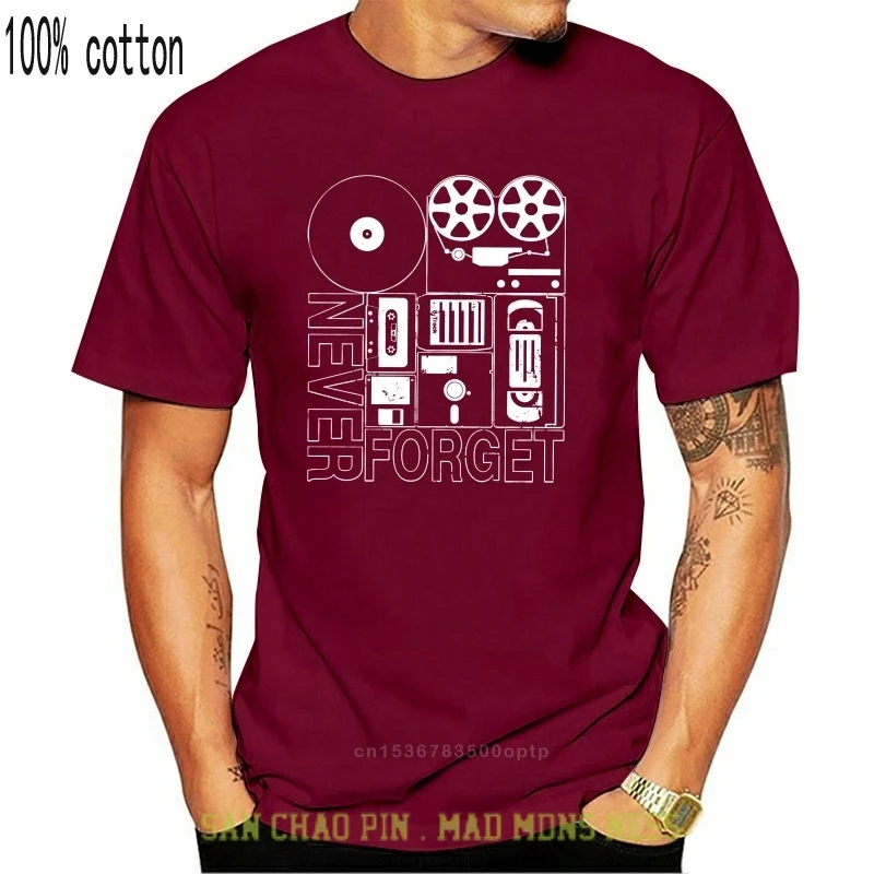 

Футболка мужская с надписью «Never забудьте о старой школьной электронике»