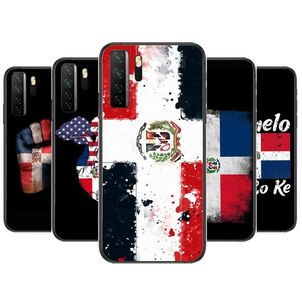 

Dominican Republic Flag Black Soft Cover The Pooh For Huawei Nova 8 7 6 SE 5T 7i 5i 5Z 5 4 4E 3 3i 3E 2i Pro Phone Case cases