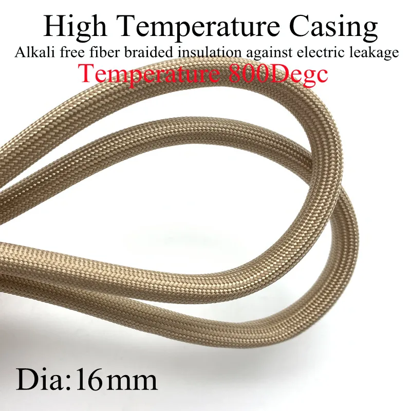 

Fiberglass Tube Dia 16mm HTG Cable Sleeve Soft Chemical Fiber Glass Wire Alkali Free Fiber Braided Insulation Against Electric