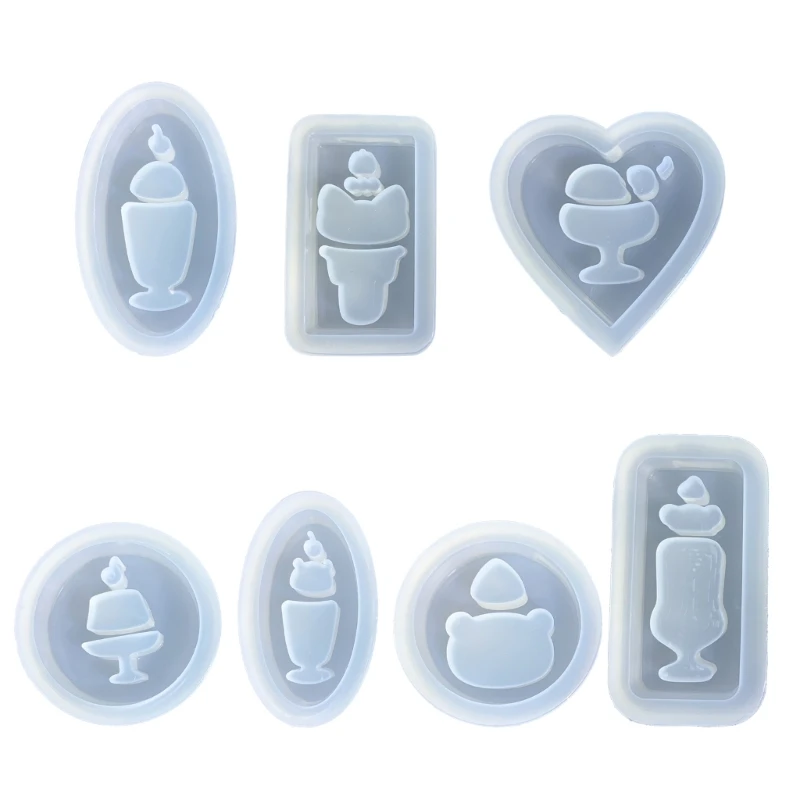 

Ice Cream Mold Crystal Epoxy Resin Molds Silicone Mould DIY Pendant Charm Keychain Ornament Casting Tool