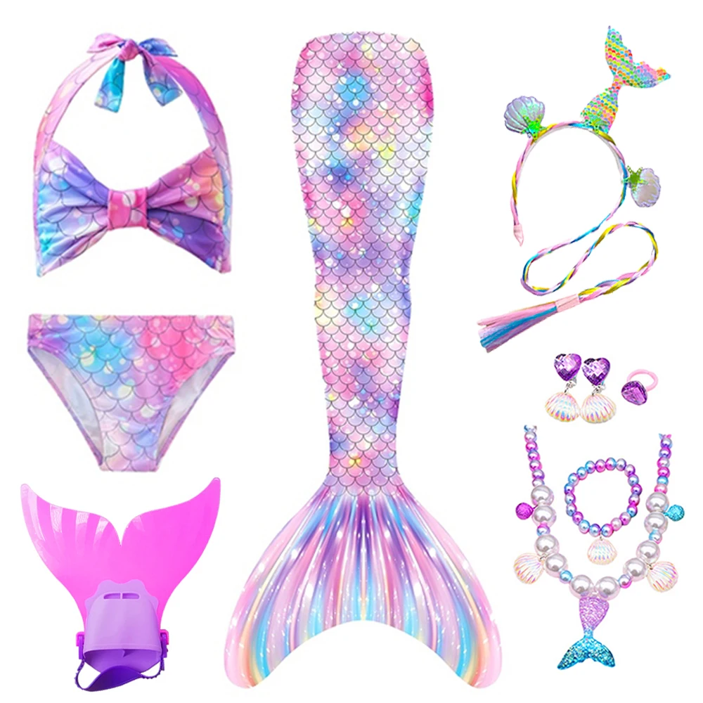 

Русалка для девочек, детские купальники, подходит для Meimaid, косплей костюм, одежда для детей, бикини, пляжный бассейн, подарки