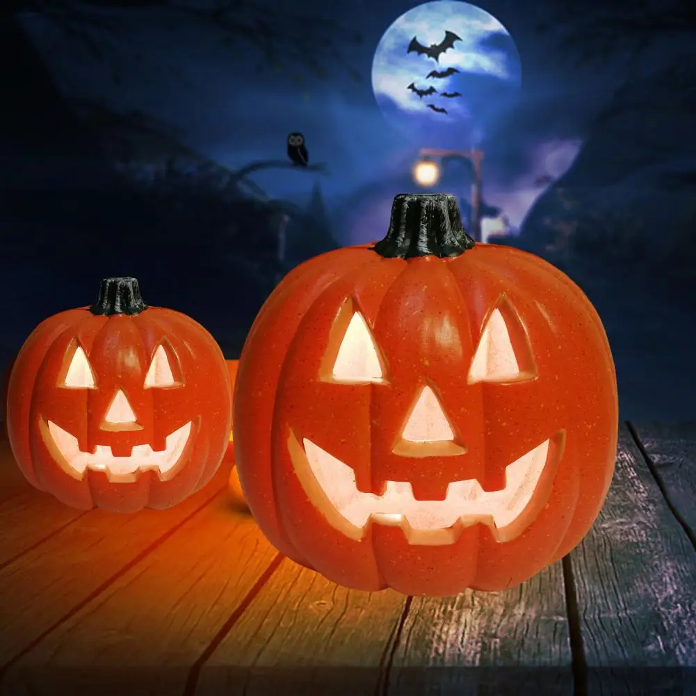 

LED Lamp Pumpkin Shape Battery-powered Realistic Looking Waterproof Enhance Atmosphere Plastic Halloween Party Glowing Prop