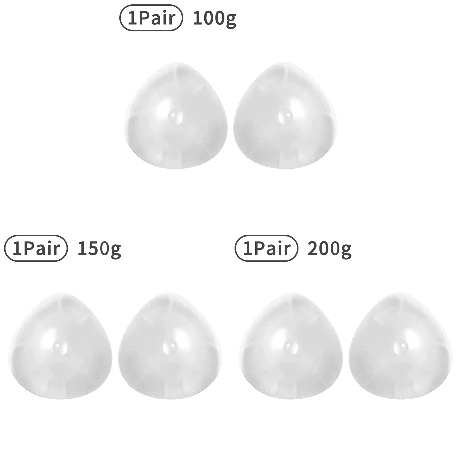 1Pair Adult Transparent Silicone Breast Implants Washable Triangle-Shaped Simulation Breasts Prosthesis Crossdresser Swimsuit