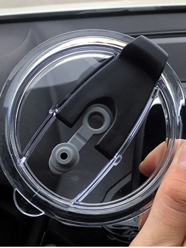 

30oz Cups Cap with Straw Hole Plastic Cup Lid Spill-proof Cup Cover Clear Splash-proof Leakproof Lids Black