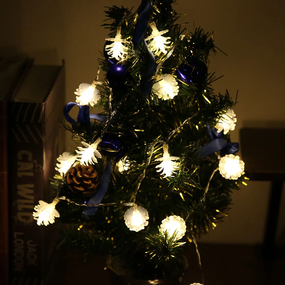 

LED Pine Cone String Lights Garland Battery Powered Fairy Light Home Christmas Party Decoration Accessories