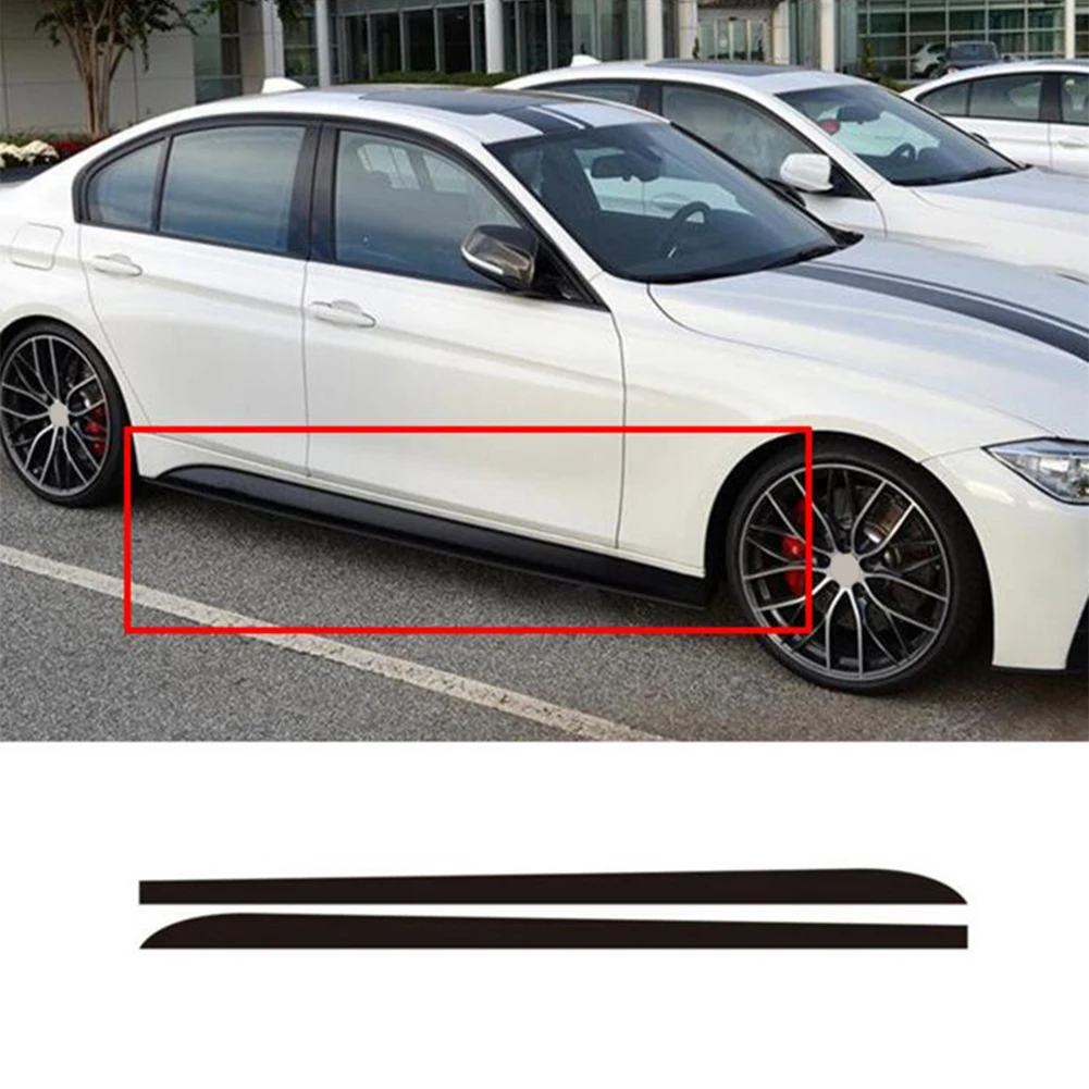 

2 шт. для BMW 1 3 4 5 6 серии F30 F35 F31 автомобильные наклейки на пороги боковой юбки полосатые наклейки на корпус черный/углеродное волокно черный а...