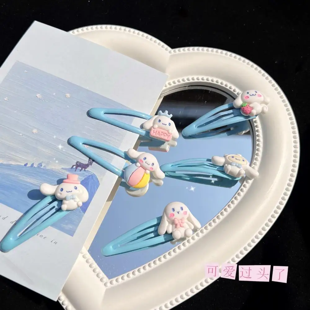 

2Pcs Kawaii Anime Cinnamoroll Sanrioed Accessories Cartoon Cute Bb Clips Card Issuance Hairpin Headdress Bangs Clip Girls Gift