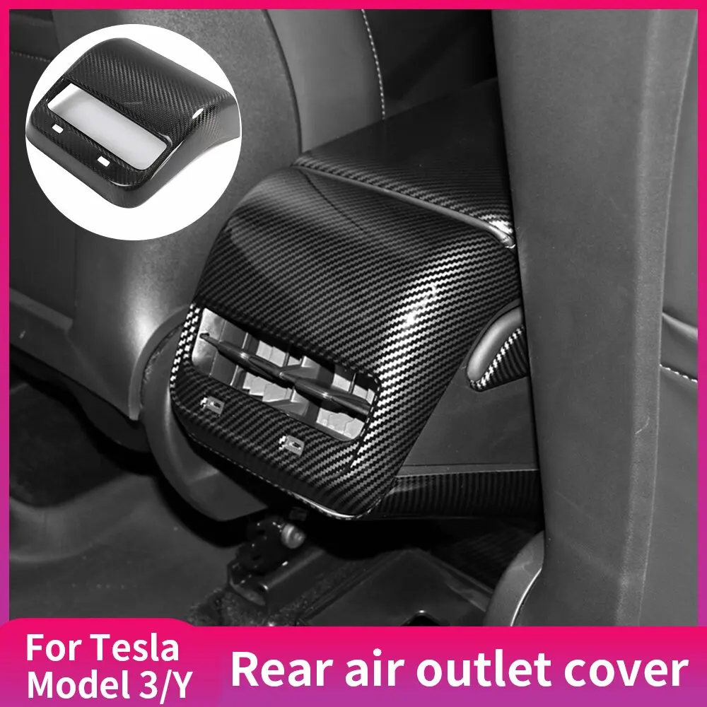 

Matte Carbon Fiber For Tesla Model 3 Rear Air Outlet Cover Back Exhaust Vent Cover For Tesla Model Y Car Interior Accessories