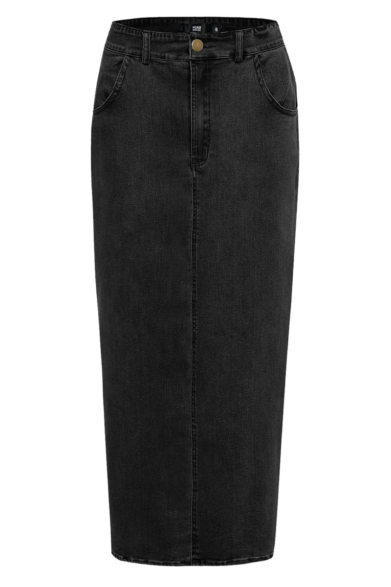 Denim Dubai Long Pencil Skirt Muslim Women's Hijab Turkish Islamic Clothing High Waist Arab Tight Skirt Caftan Marocain Kaftan