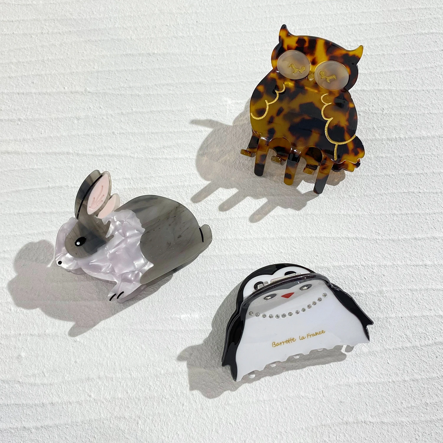 

Модный зажим для волос в виде кролика, пингвина, совы для женщин и девушек, инструмент для конского хвоста, аксессуар для волос в виде животн...