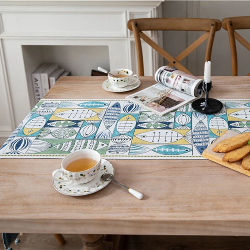 Жаккардовая настольная дорожка украшение для обеденного стола вышитые