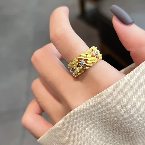 QMCOCO кольца с четырьмя листьями клевера