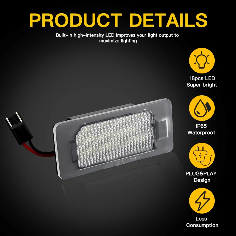 2 шт. для Fiat 500X 2014 2015 2016 2017 2018 2019 2020 2021 светодиодный светильник номерного знака