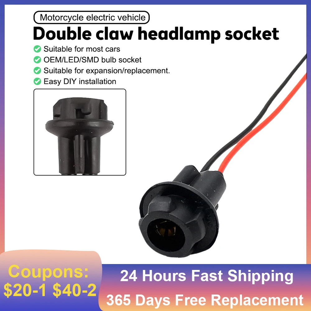 

10pcs T10 Light Bulb Socket Holder LED Bulb Connector Socket Wedge Base Light Bulb Plug Extension Wiring Harnesses For Car Truck