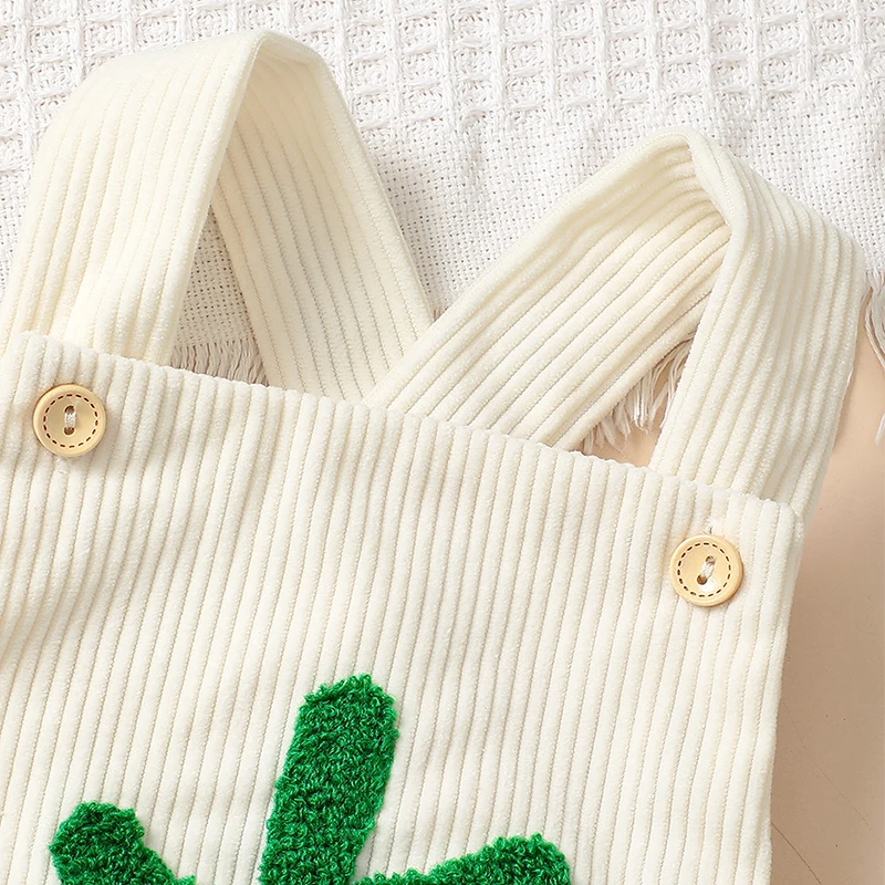 Детский летний комбинезон без рукавов с вышивкой в виде радуги/клубники