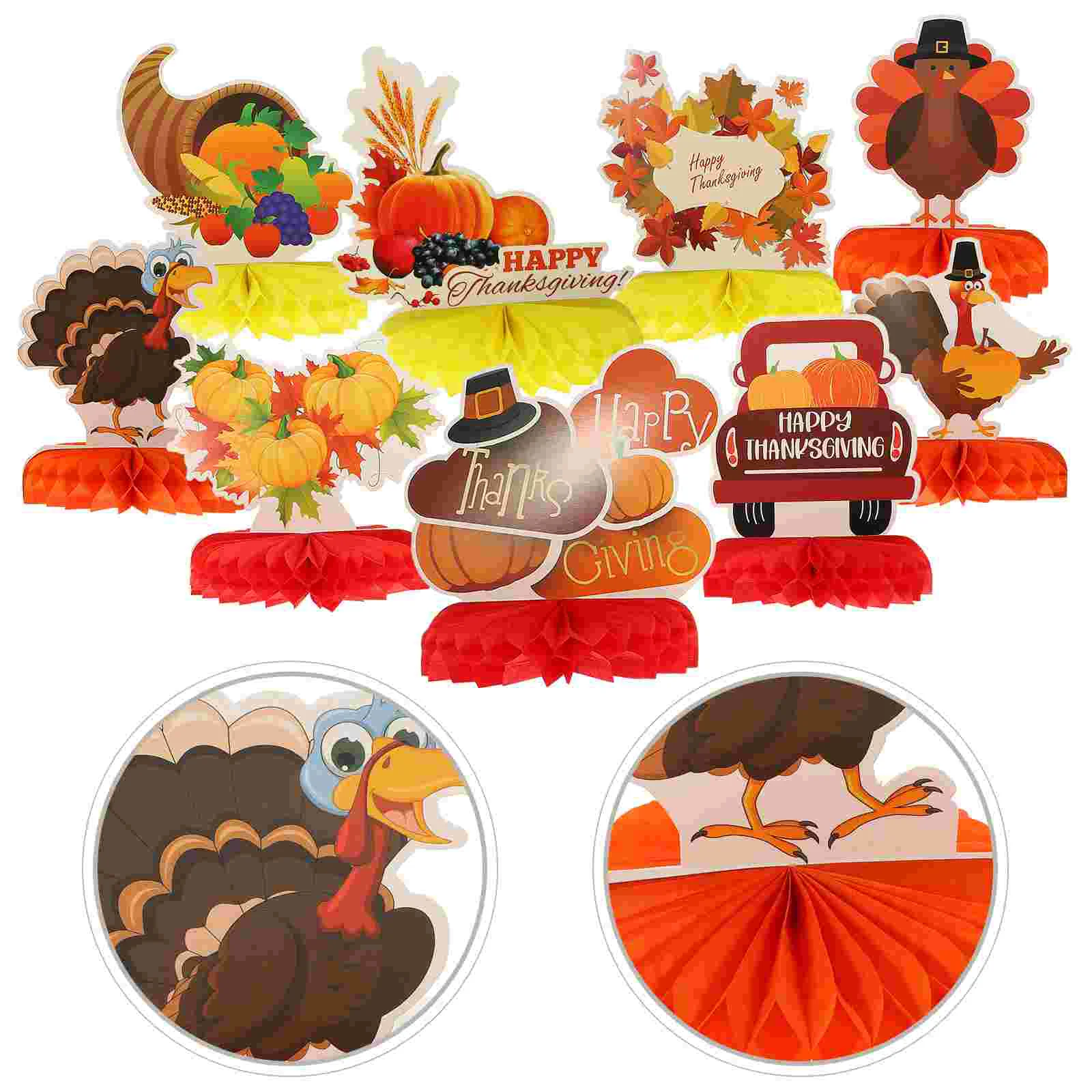 

Thanksgiving Honeycomb Balls Desktop Decor Party Supply Table Autumn Decoration Paper Decorative Office