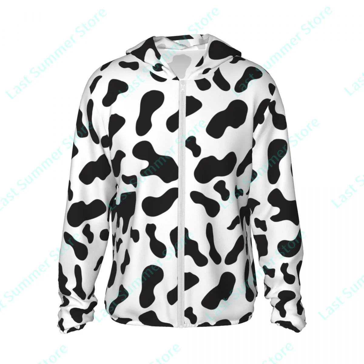 

Cow stripes 3D printing men sun protection clothing Summer men Hooded Beach Long Sleeve Sun Protection Clothing long sleeve