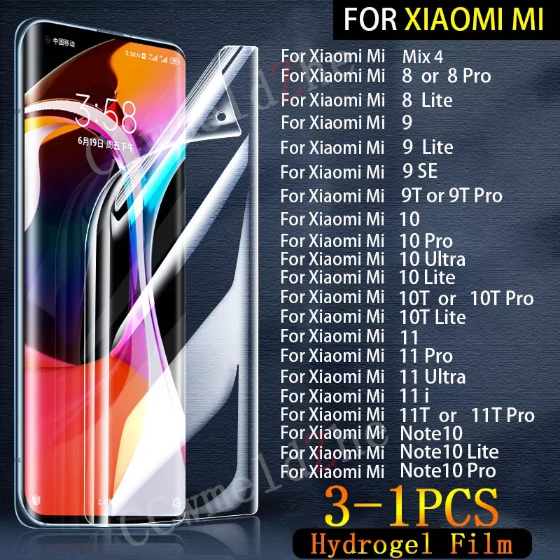 

Full Cover Hydrogel Film For Xiaomi Mi 11 Ultra Mi 11 Lite 5g Screen Protector For Mi 11 8 9 10 T i Note 10 Lite Pro Ultra Mix 4