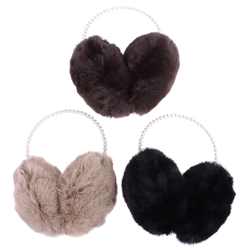 

Novelty Pearl Winter Earmuffs Women Fur Earmuff Ear Warmers Girls Imitation Rabbit Plush Warm Ear Muff Ear Hair Accessories