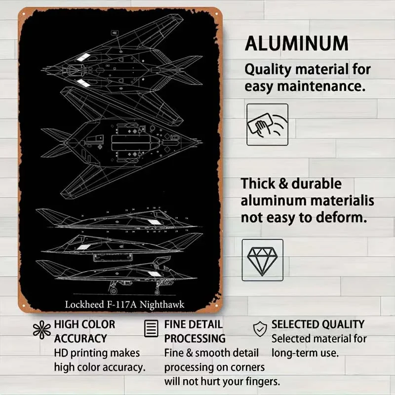 Блокировка F117A Nighthawk знак истребителя схема для украшения дома аксессуары в стиле