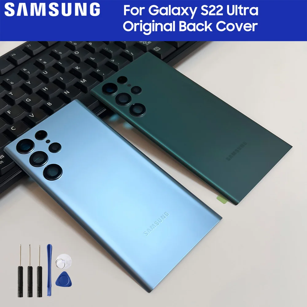 

Samsung Original Back Glass Replacement Case Cover Housing For Samsung Galaxy S22 Ultra 5G SM-S908B Back Rear Glass Case + Tools