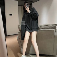 lazy wind tb four bar knitted pullover sweater womens autumn and winter korean version loose all match sweater couple jacket