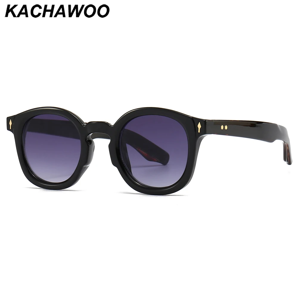 

Солнцезащитные очки Kachawoo в стиле ретро для мужчин и женщин, uv400 в круглой оправе, летние трендовые очки в европейском стиле, серого, коричневого, черного цветов