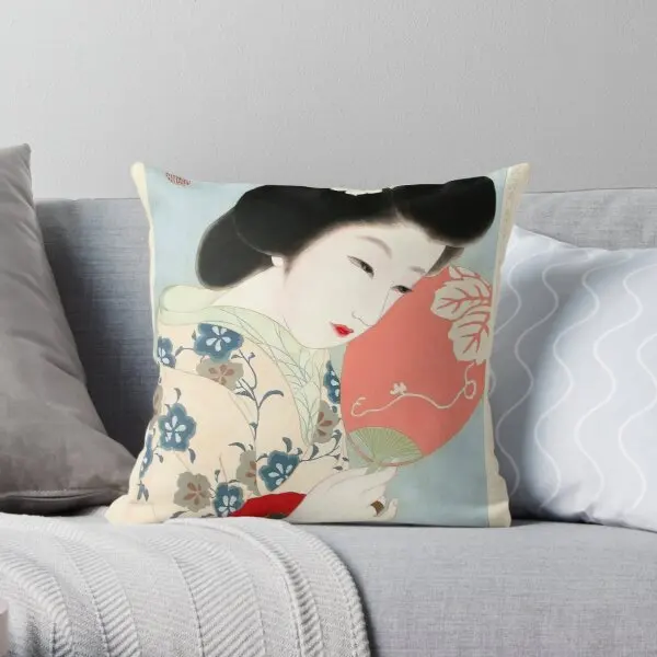 

Japanese Classic Geisha Lady Art Printing Throw Pillow Cover Cushion Comfort Sofa Car Decorative Decor Pillows not include
