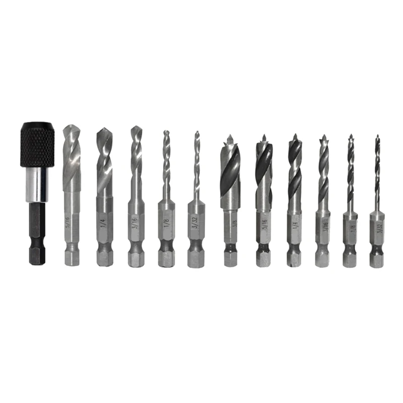 

12Pcs HSS Metric Taps Hex Drill Bits Set For Drilling Tapping Cutting Soft Metal