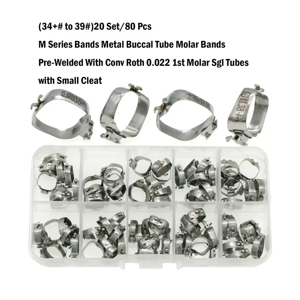 

Dental Ortho Bands Conv Tube With Cleat Roth 0.022 1st Molar 34+# - 39# 20 Sets
