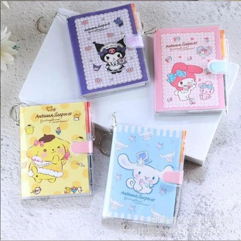

Cute Cartoon Sanrio Hand Ledger with Pen Student Cinnamoroll Kuromi Mymelody Creative Notebook Diary Book Prize Stationery Gift