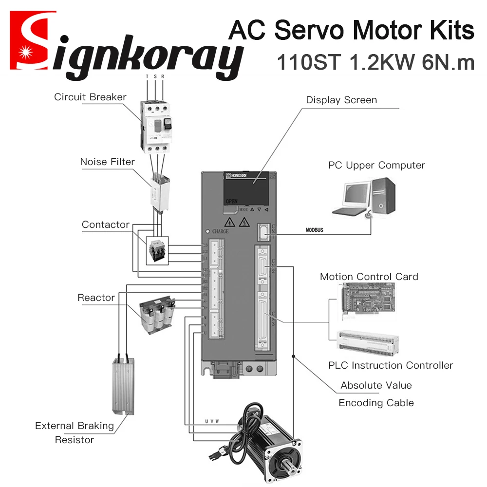 SignkoRay 2000 кВт 6N.m комплекты Серводвигателей переменного тока 220 ST об/мин в