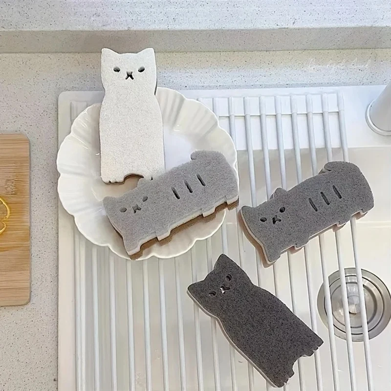 Губка для кошек бытовая кухня толстая имитация люфы обезжиривающая салфетка