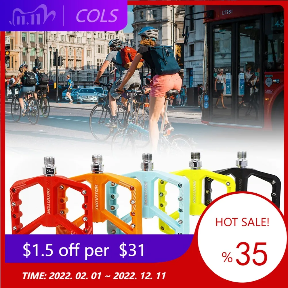 

2PC Multicolor Cycling Nylon Bike Pedals MTB Road Folding Bike Bicycle Bearing Pedals With Non-slip Rivets Cycling Accessories