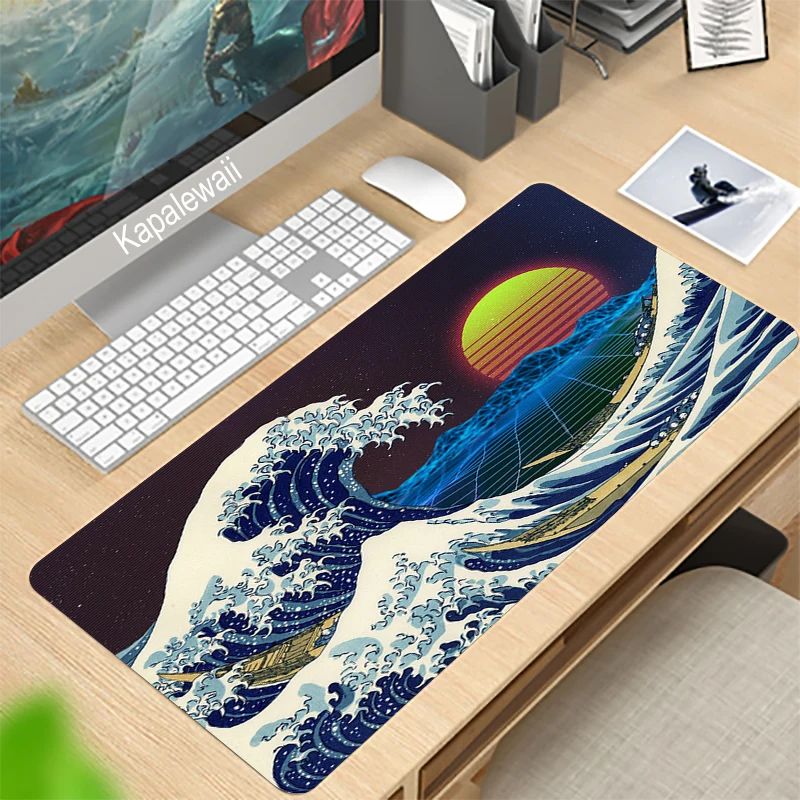 

Japan Great Wave Off Game Mouse Pad 90x40cm Anime XXL Gaming Padmouse Gamer Laptop Keyboard Mouse Mats For Playing Game CSGO