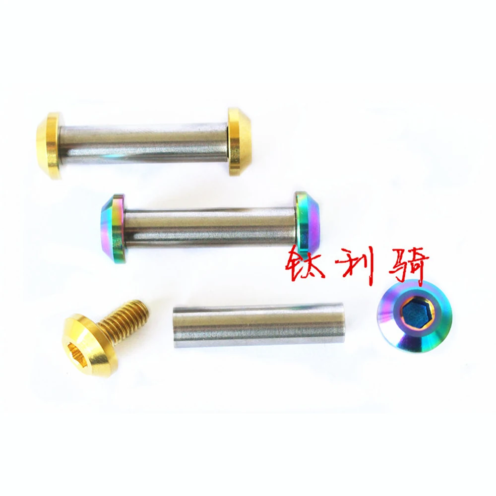 

M6x33mm Ti/Golden/Rainbow GR5 Titanium Alloy Bolts & Rod Nut For Bike Rear Suspension