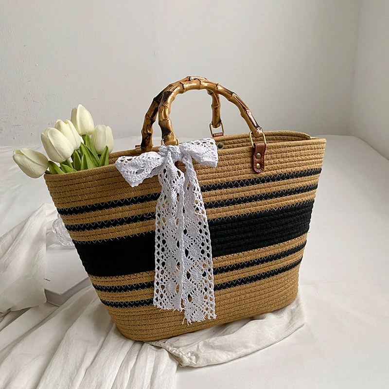 

Женская сумка-тоут ручной работы, вместительная пляжная сумка для отпуска, 2023